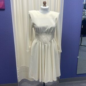 Vintage 1980s Joan Sparks cream business dress